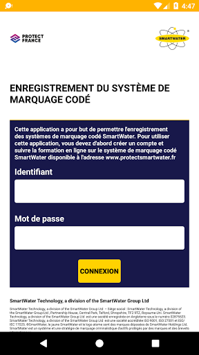 Android application SmartWater Enregistrement PMC screenshort