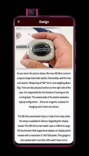 Android application x8 ultra smart watch guide screenshort