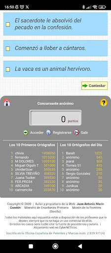 Android application Concurso de Ortografía screenshort