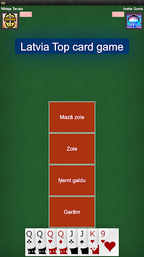 Android application Latvian card game: RaccoonZole screenshort