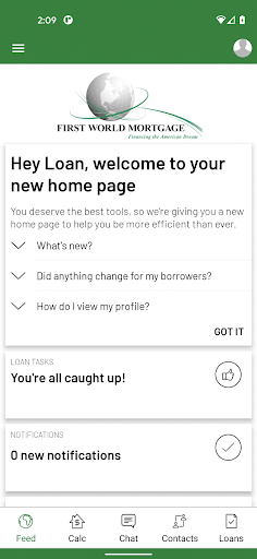 Android application First World Mortgage screenshort