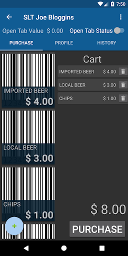 Bar Tab Screen 2