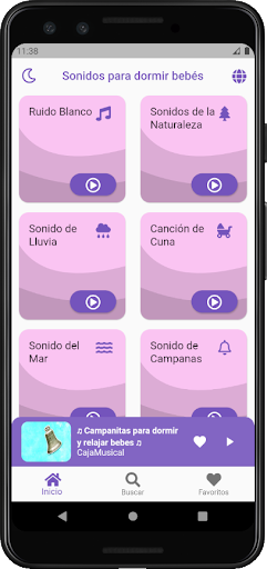 Android application Sonidos para dormir bebés screenshort