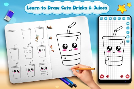 Learn to Draw Cute Drinks & Juices Screenshot