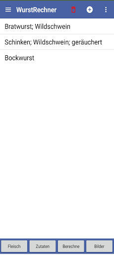 Android application WurstRechner Pro screenshort