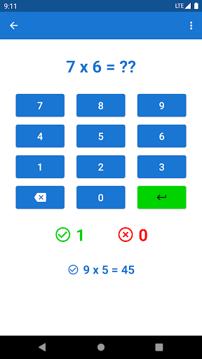 Multiplication Table Screen 3