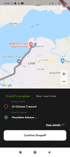 Quickpickup Rider Screen 2