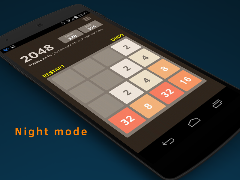 Android application 2048 Number puzzle game screenshort