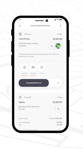 Screenshot of Delivery.com Driver