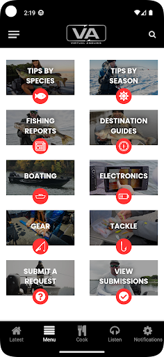 Android application Virtual Angling screenshort