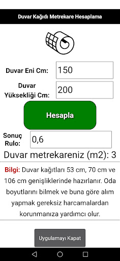 Duvar Kağıdı Metrekare Hesapla Screen 3