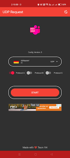 Android application UDP request screenshort