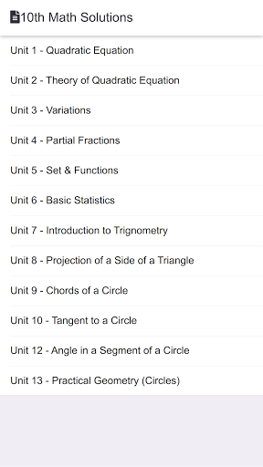 Android application 10th Class Math Key book screenshort