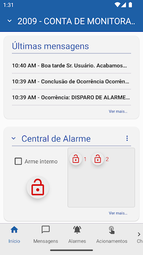 Bravo TE Alarmes Screen 3