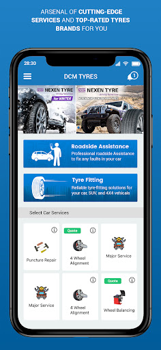 Android application DCM Tyre & Autocentres Shaftes screenshort