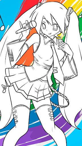 初音ミク塗り絵 Screen 2