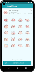 Captura 5 Cute Lulu Pig WAStickerApps android