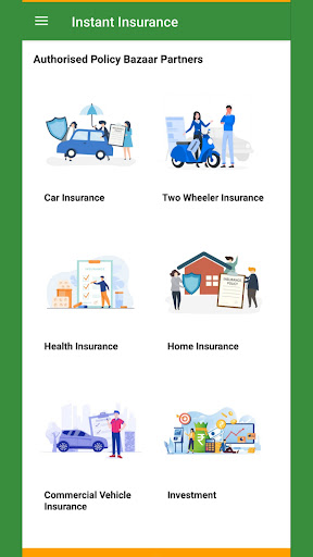 Android application Instant Insurance screenshort