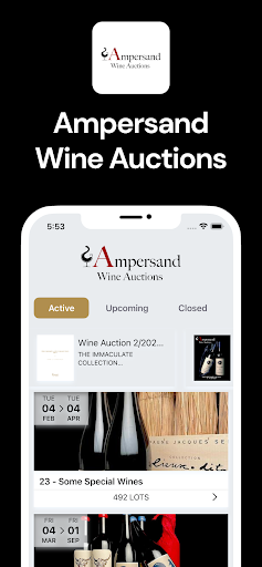 Android application Ampersand Wine Auctions screenshort