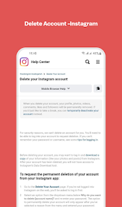 Delete Account - Instagram