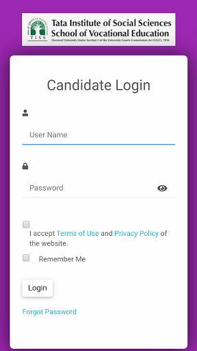 Android application TISS SVE EXAM APP screenshort