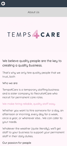 Temps4Care Screen 2