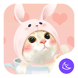 Cute Pink Kitten-APUS Launcher free fashion theme icon