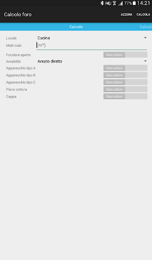 Android application Calcolo foro screenshort