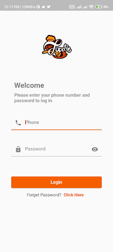 Android application Rider App for ForFoodie screenshort