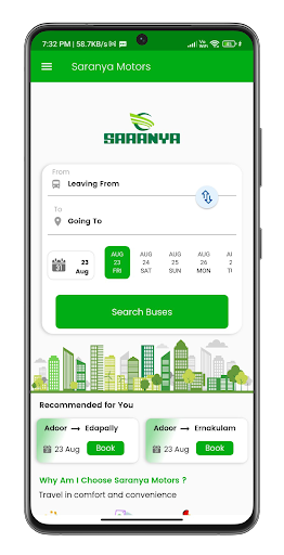 Saranya Motors - Bus Tickets Screen 2