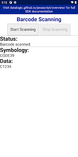 Android application Datalogic Enterprise Browser screenshort