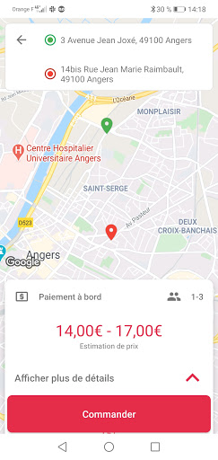 Allo Angers Taxi Screen 3