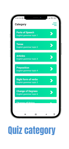 Android application Basic English Grammar : Quiz screenshort