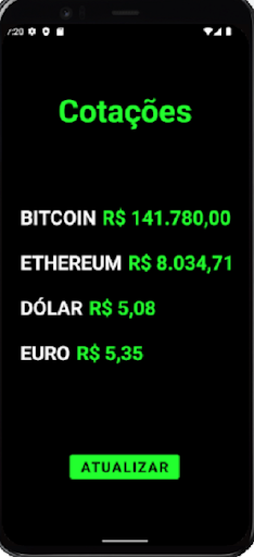 Android application Cotação das Melhores Moedas screenshort