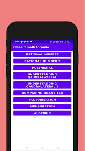 Class 8 math formula