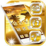 Sunset Launcher - Luxury Golden Beach Theme icon