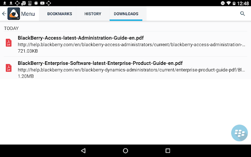 BlackBerry Access Screenshot