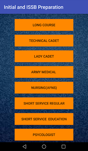 Initial and ISSB Preparation Screen 3