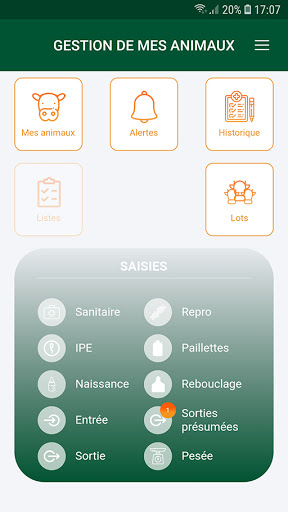 Android application Pilot'Elevage screenshort