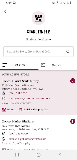 Choices Markets Screen 2
