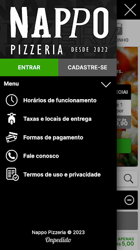 Android application Nappo Pizzeria screenshort