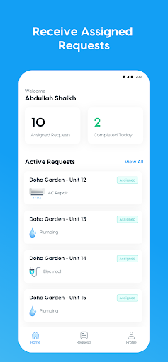 Android application Faayiz Staff screenshort