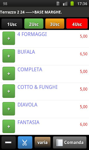 Android application FalcoPos gestione ristoranti screenshort