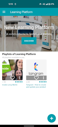 Android application Learning Platform Adeo screenshort