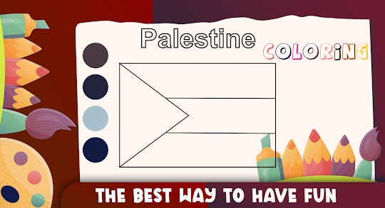 Flag Palestine Coloring Book