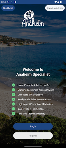 Android application Anaheim Specialist Program screenshort