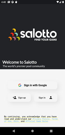 Android application Salotto screenshort