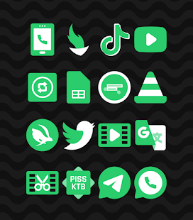 Verde - Captura de pantalla del paquete de iconos