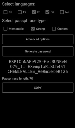 Passphrase Generator Screen 3