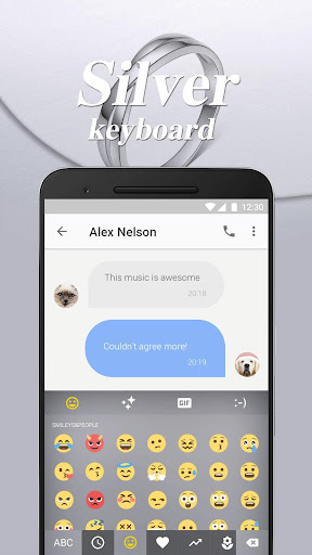 Silver Ring Emoji Keyboard Theme for Facebook